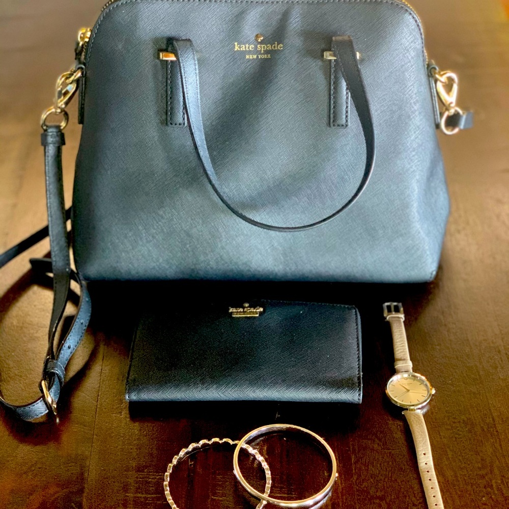 Kate spade bag, wallet, watch, earrings